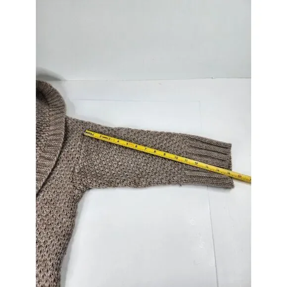 Benedetta B Italy Long Knit Open Cardigan Sweater  Wool/Alpaca Blend‎ Brown SZ M - Picture 4 of 6